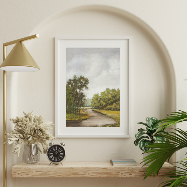 Beige Modern Aesthetic Living Room Wall Art Poster White Frame Mockup Instagram Post.png