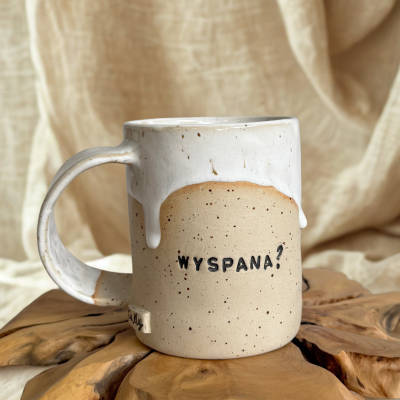 Ręcznie robiony kubek „WYSPANA?”
