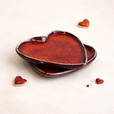 Patera ceramiczna mała 13 cm "Ogniste serce"