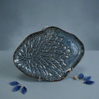  Duża patera ceramiczna granatowa 34 cm "Dalia"