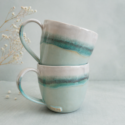 Duży kubek ceramiczny 400 ml "Mięta"