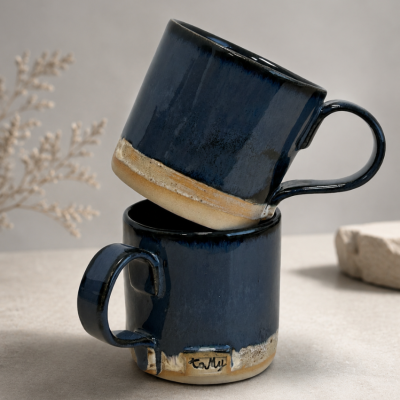 Kubek ceramiczny 250 ml "Morska Mgła" niebieski