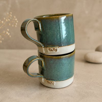  Kubek ceramiczny 250 ml "Leśna Mgła" zielony