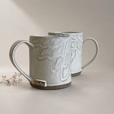 Kubek ceramiczny 330 ml "Dalia" biały