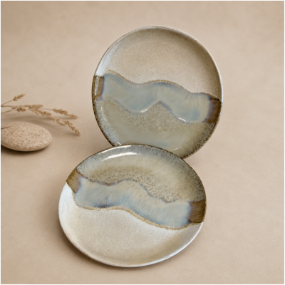 Talerz deserowy ceramiczny 22 cm "Bałtycka Plaża"