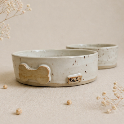Ceramiczna miska dla małego psa 14 cm - biała