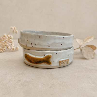 Ceramiczna miska dla kota 11 cm - biała