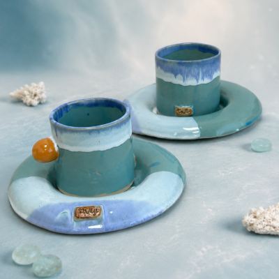 Kubek ceramiczny "Turkusowy sen" 250 ml